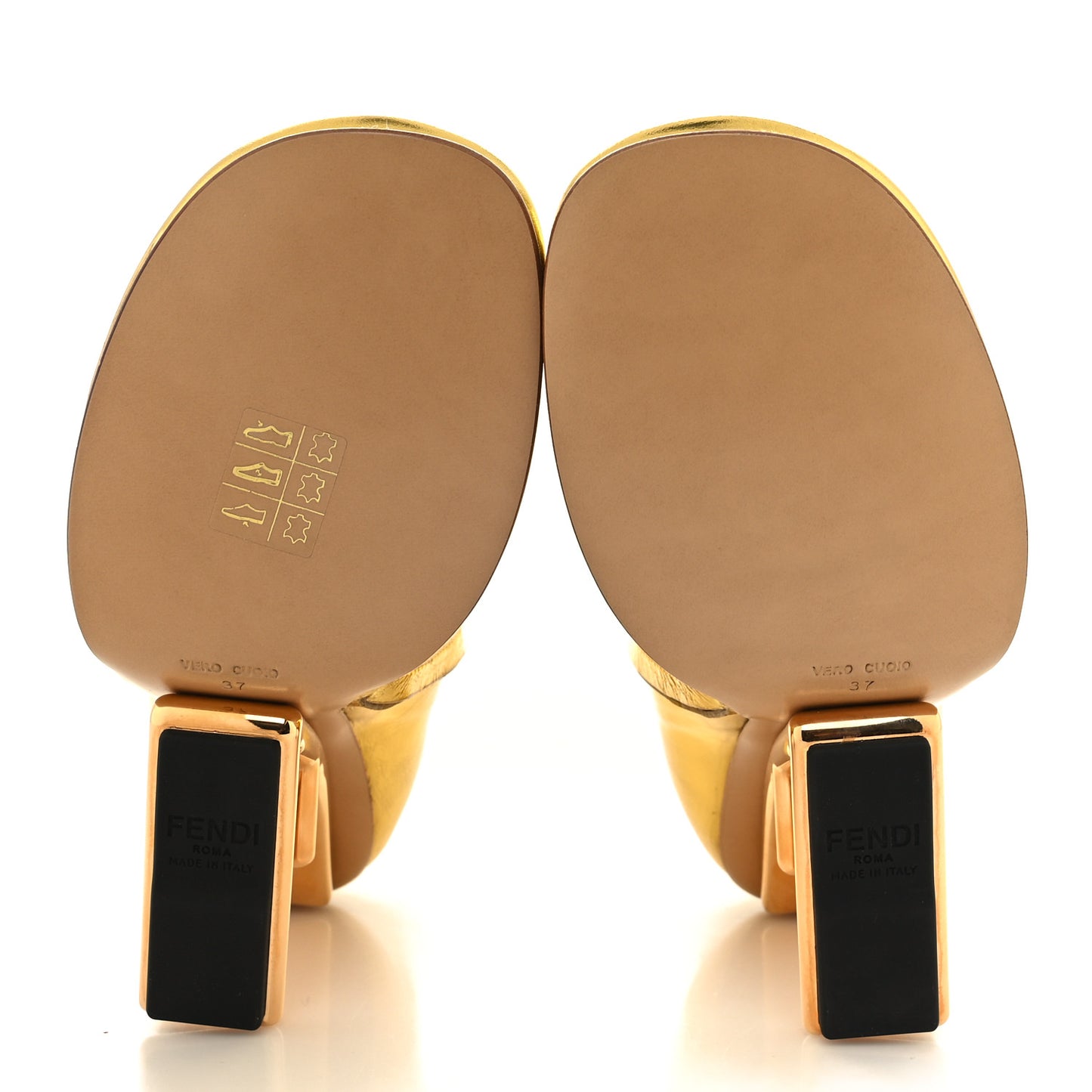 Laminated Craquele Nappa Fendi First 95mm Booties 37 Gold