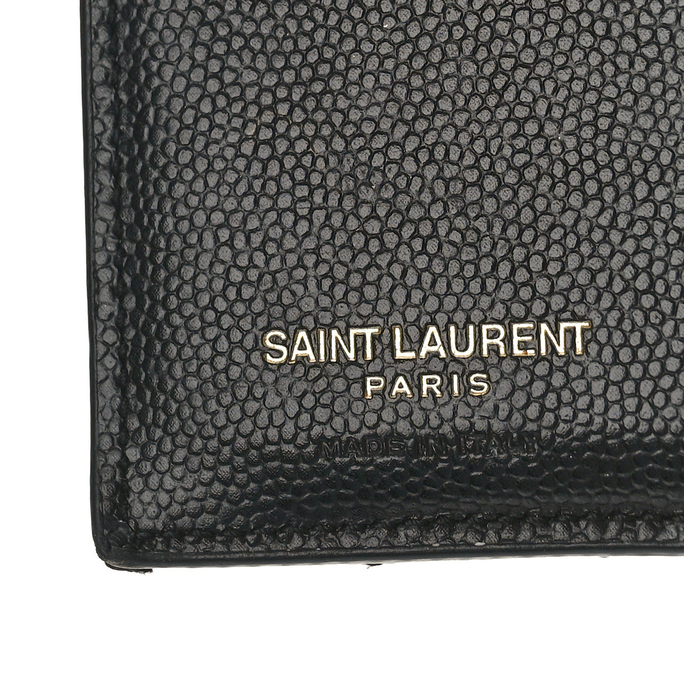 Saint Laurent Grain De Poudre Matelasse Chevron Monogram Zipped Card Case Black 6 of 8