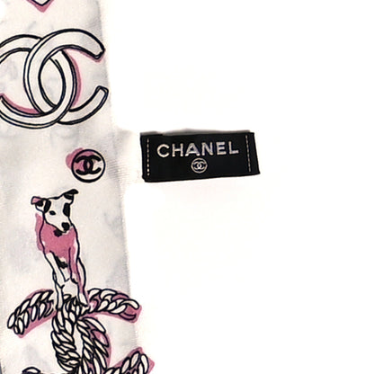 Chanel Silk CC Slim Bandeau White Black Pink 3 of 3