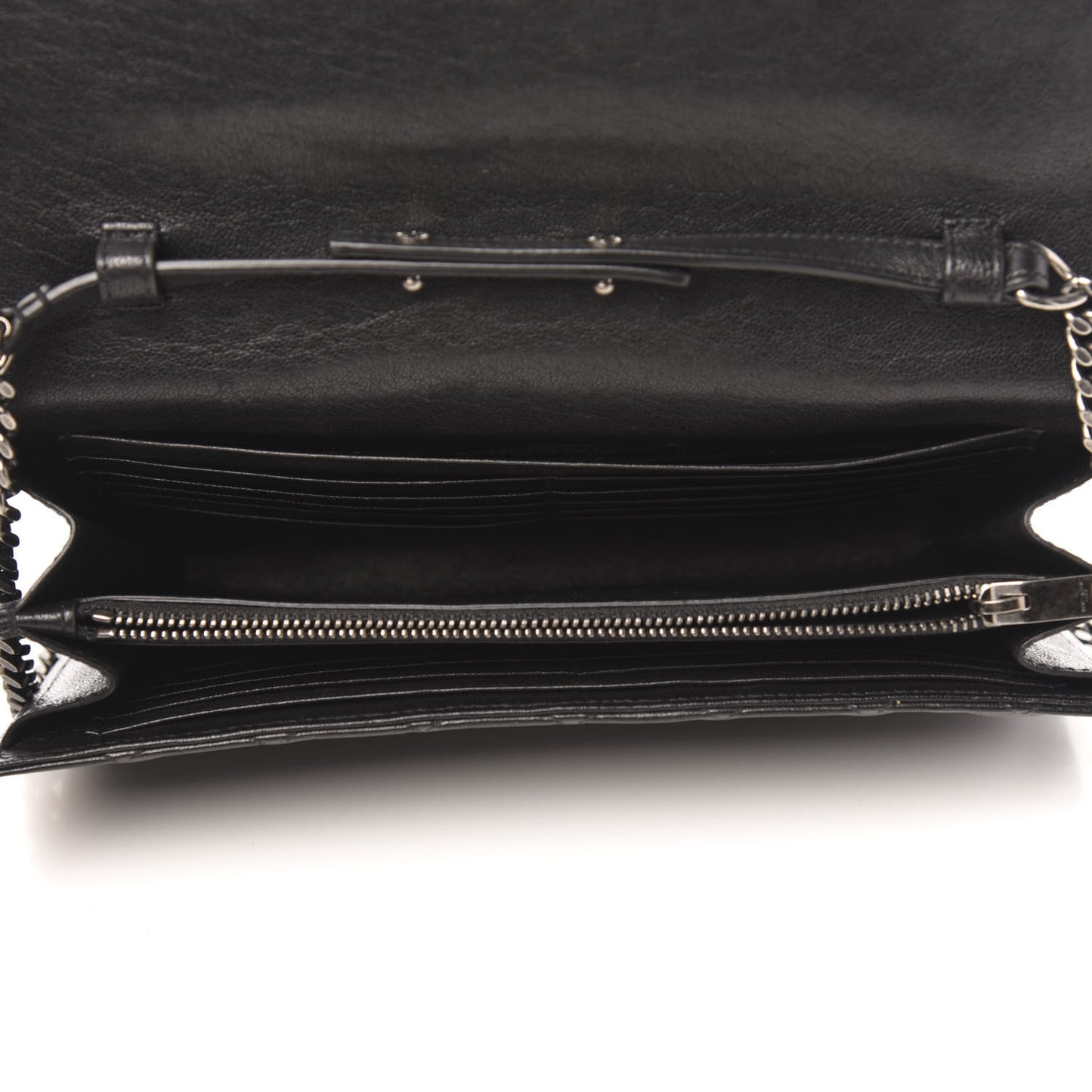 Lambskin Mixed Matelasse Monogram Charms Chain Wallet Black