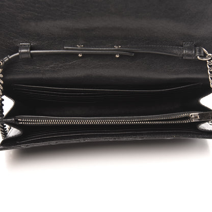 Saint Laurent Lambskin Mixed Matelasse Monogram Charms Chain Wallet Black 5 of 11