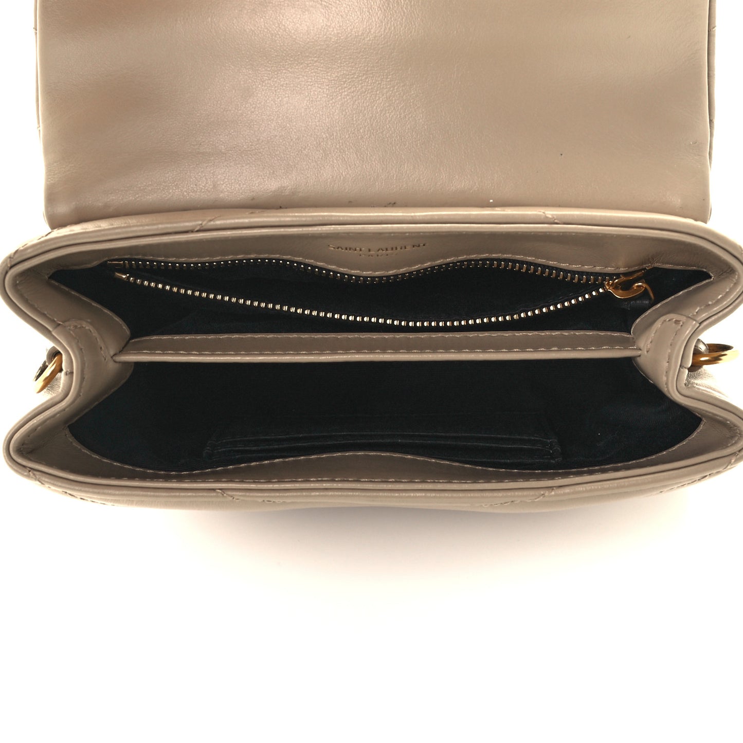 Calfskin Y Quilted Monogram Toy Loulou Crossbody Bag Dark Beige
