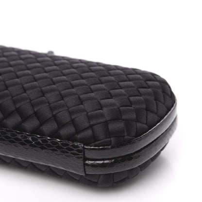 Bottega Veneta Satin Ayers Intreccio Impero Stretch Knot Clutch Black 7 of 8