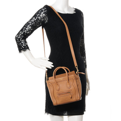 Celine Pebbled Leather Nano Luggage Camel 2 of 8