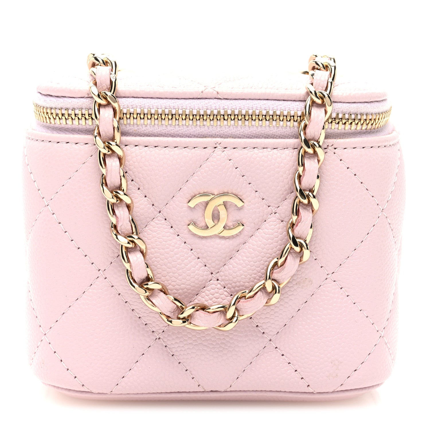 Chanel Caviar Quilted Mini Vanity Case With Chain Light Pink 1 of 10