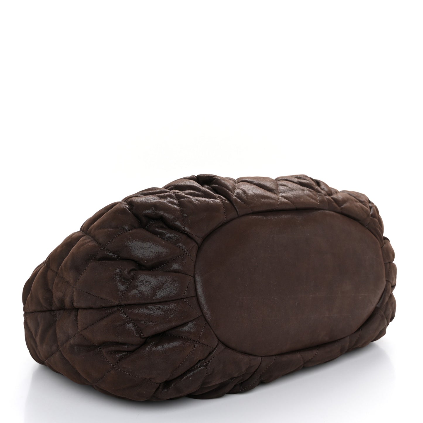 Iridescent Calfskin Quilted Large In The Mix Tote Dark Brown