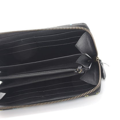 Gucci Calfskin Matelasse GucciGhost GG Marmont Zip Around Wallet Black New Acquamarine 10 of 11