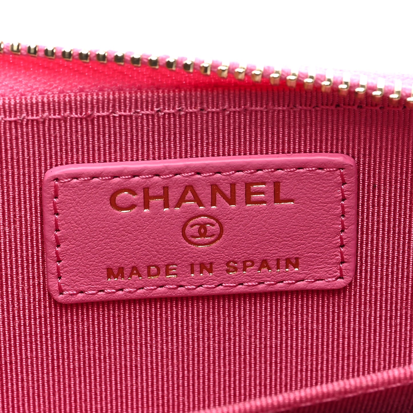Caviar Quilted Zip Coin Purse Pink