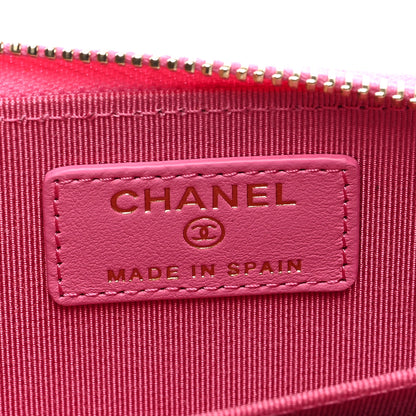 Chanel Caviar Quilted Zip Coin Purse Pink 6 of 7