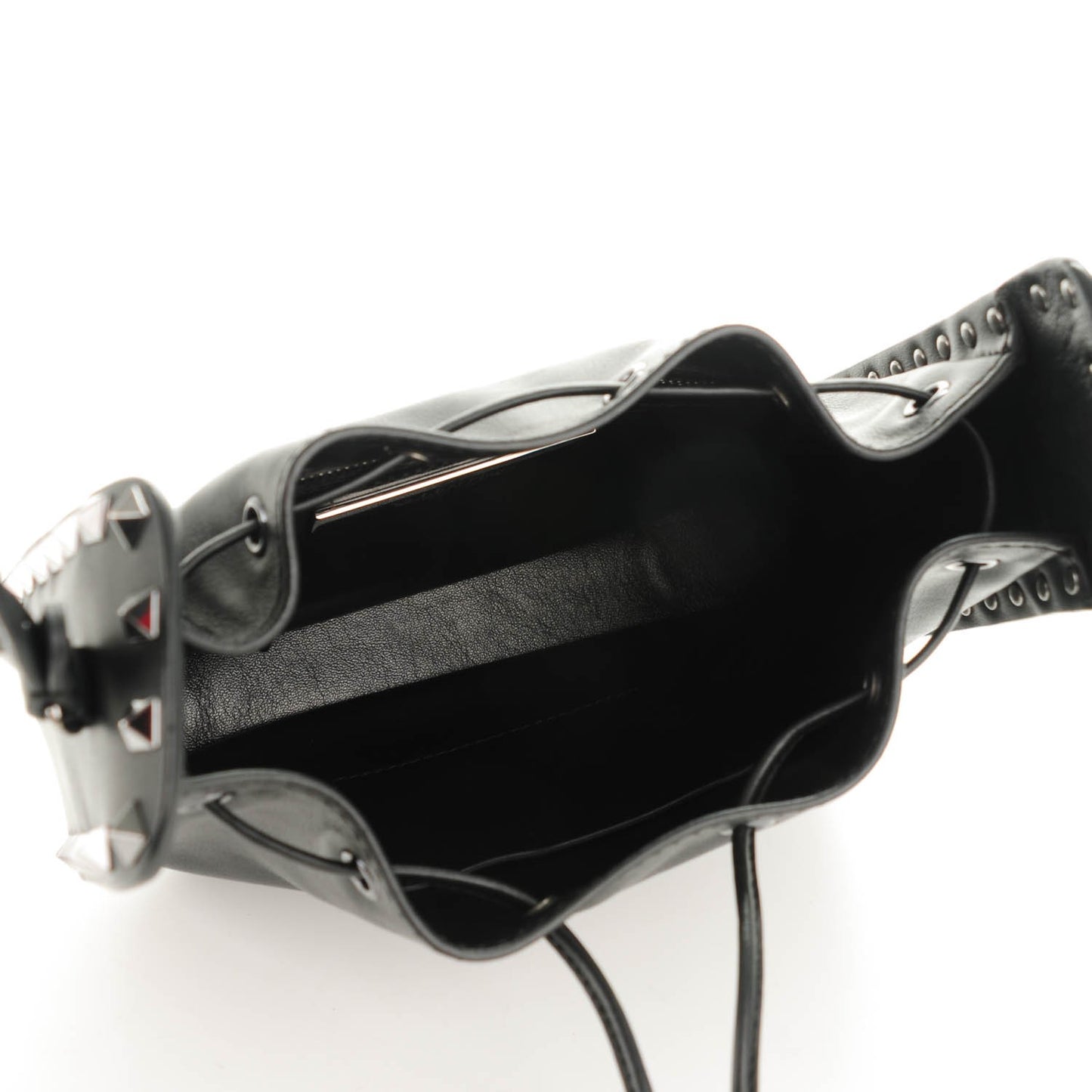 Vitello Rockstud Bucket Bag Black
