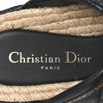 Christian Dior Calfskin Cannage Dtwist Espadrille Platform Sandals 35.5 Black 7 of 9