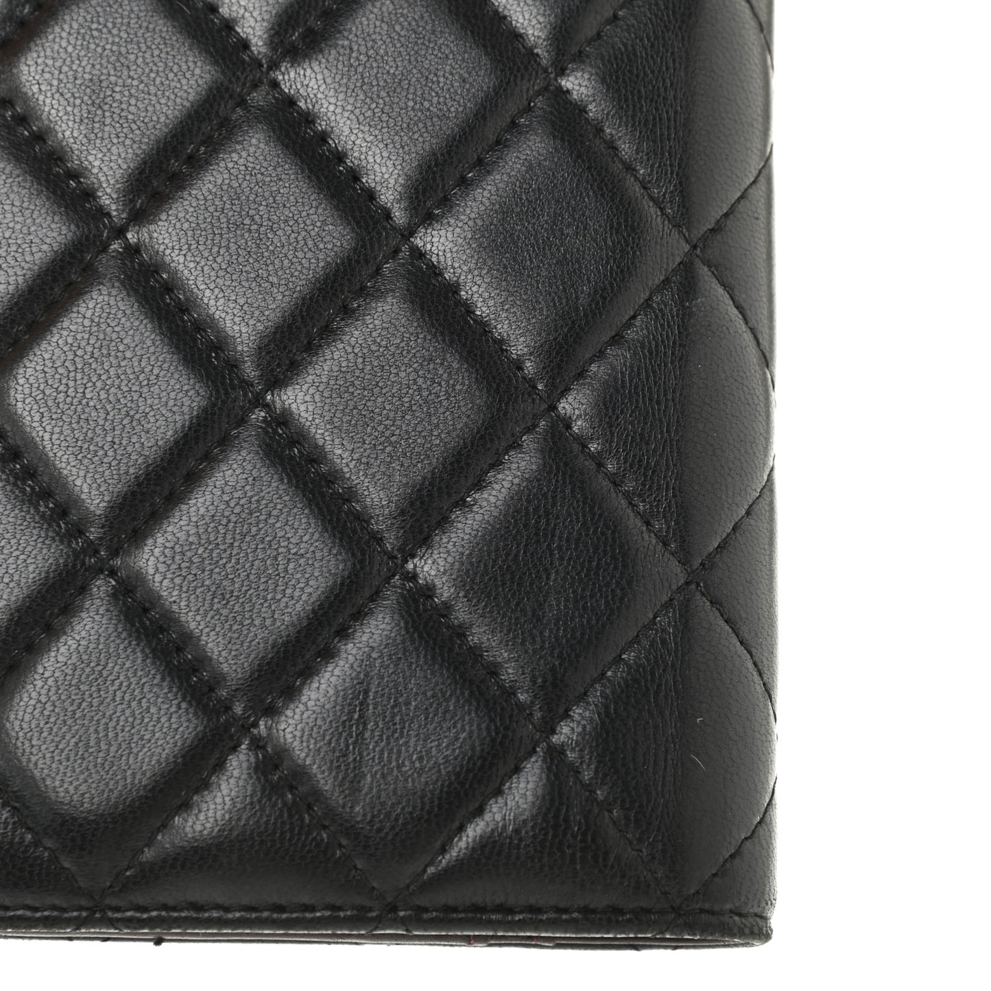 Lambskin Quilted Small Agenda Cover Black