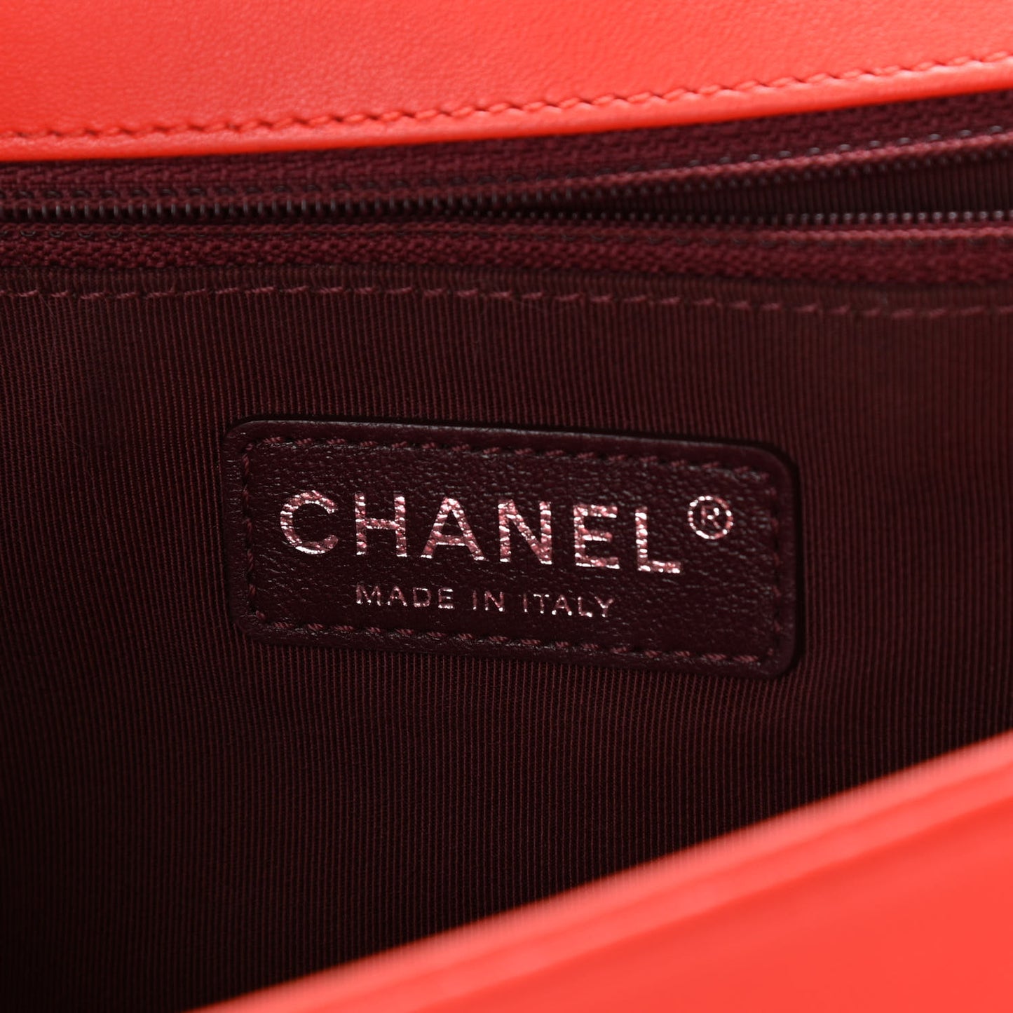Calfskin Chevron Quilted New Medium Boy Flap Red