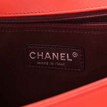Chanel Calfskin Chevron Quilted New Medium Boy Flap Red 5 of 9