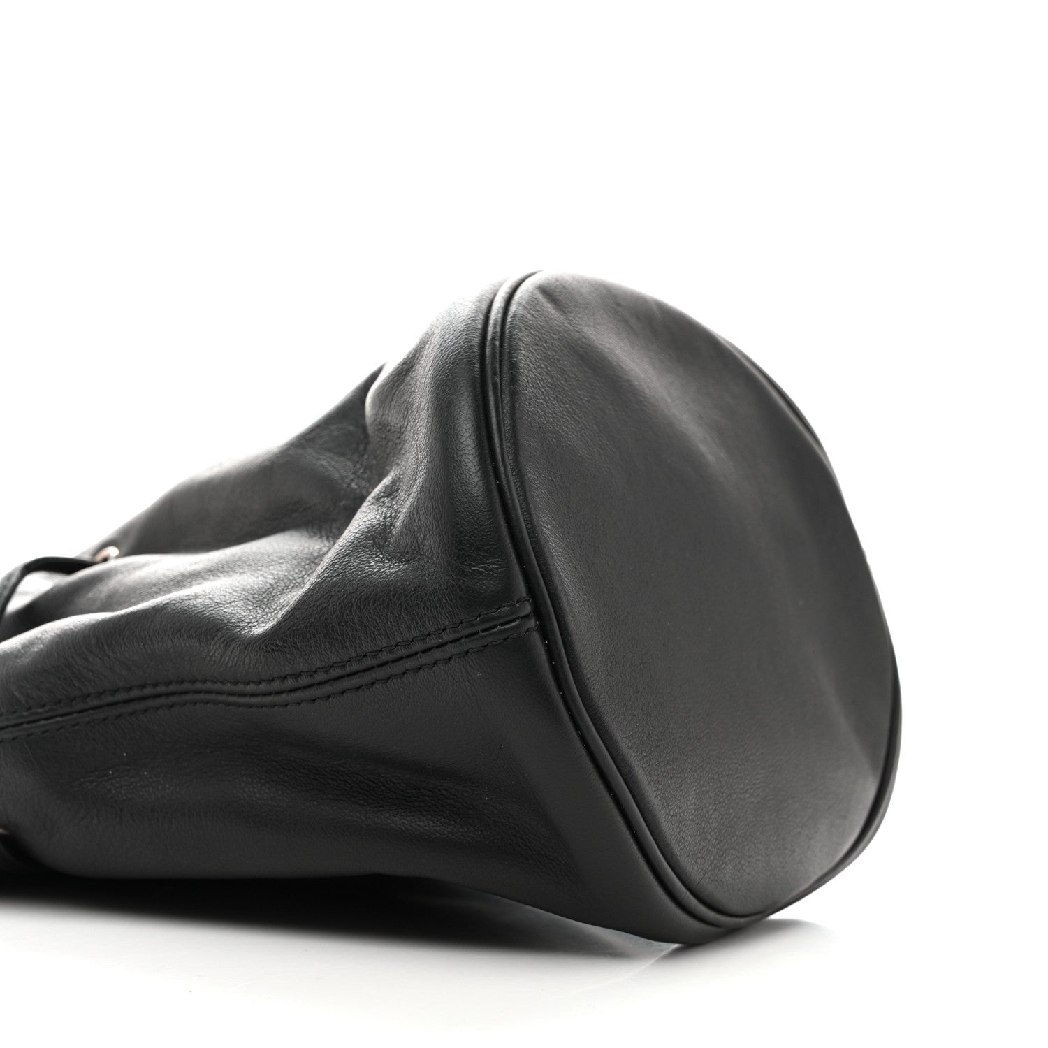 Balenciaga Smooth Calfskin Logo XS Everyday Drawstring Bucket Bag Black 10 of 10