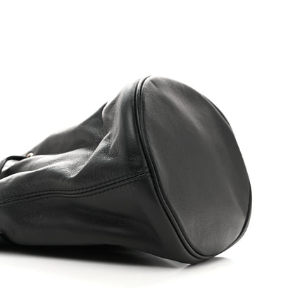 Balenciaga Smooth Calfskin Logo XS Everyday Drawstring Bucket Bag Black 10 of 10