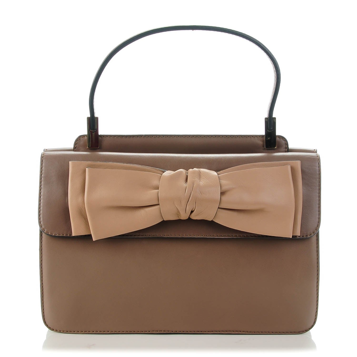 Valentino Garavani Nappa Small Aphrodite Bow Satchel Taupe 1 of 6