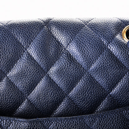 Chanel Caviar Jumbo Single Flap Blue 12 of 14