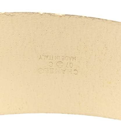 Chanel Calfskin Enamel CC Logo Belt 80 32 Light Beige 3 of 8