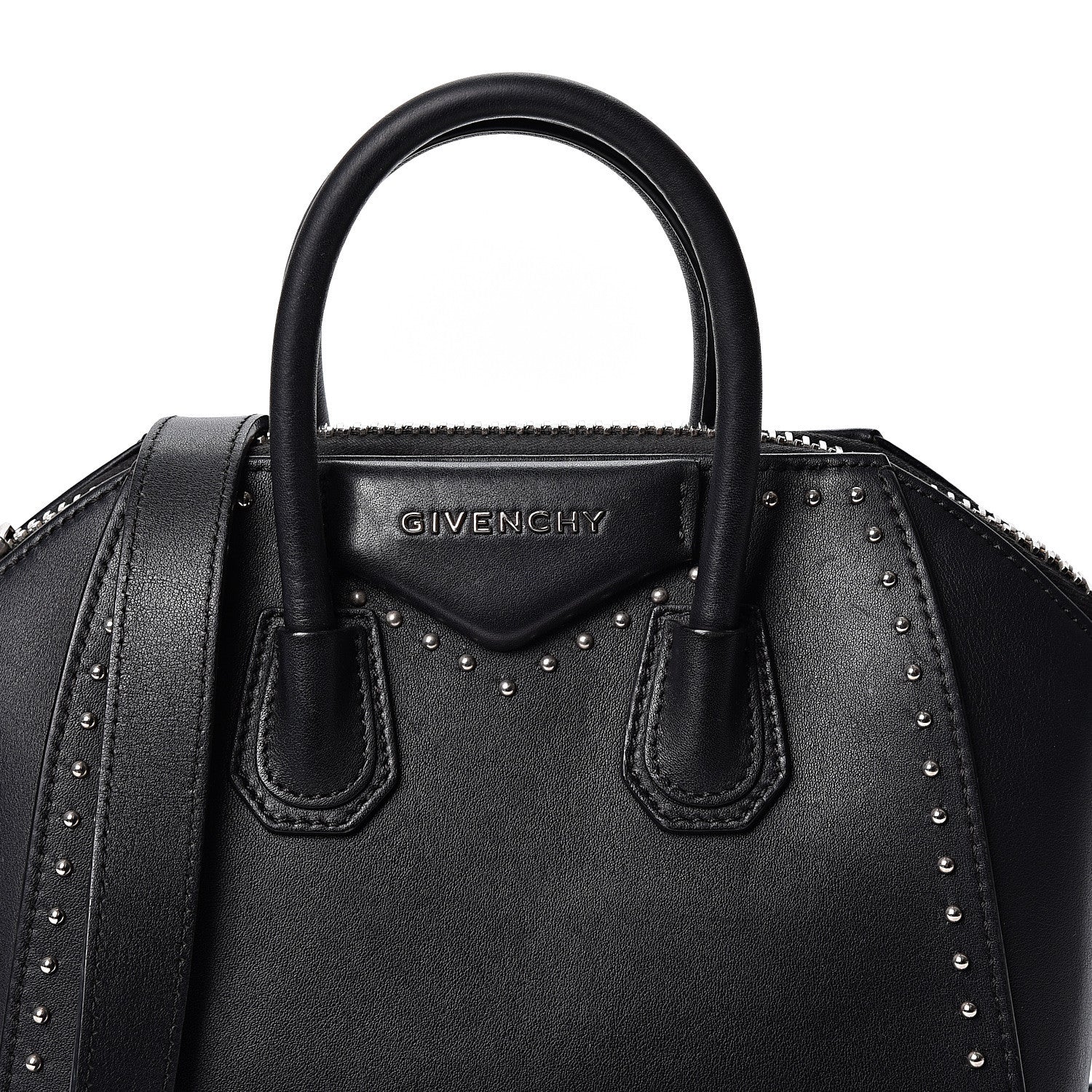 Givenchy Smooth Calfskin Mini Studded Antigona Black 8 of 10