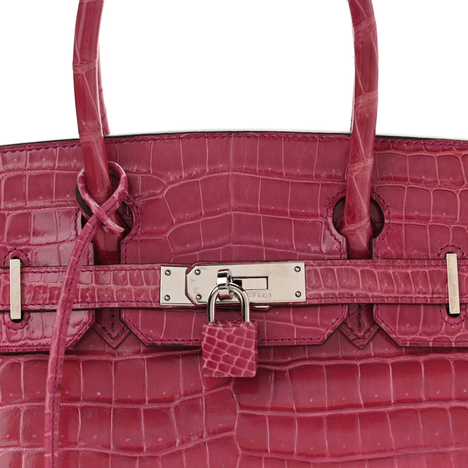 Hermes Shiny Porosus Crocodile Birkin 30 Rose Tyrien 10 of 10