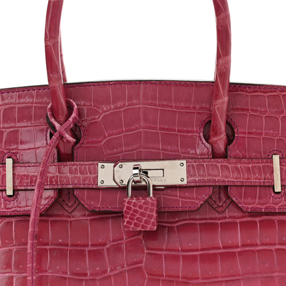 Hermes Shiny Porosus Crocodile Birkin 30 Rose Tyrien 10 of 10