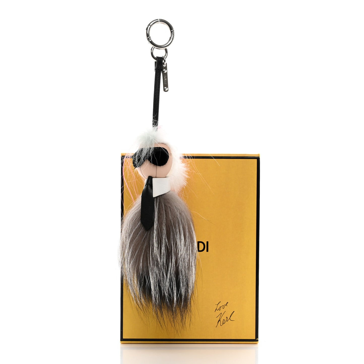 Mink Fox Goat Fur Mini Karlito Bag Charm Pink