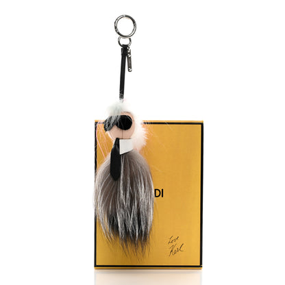 Fendi Mink Fox Goat Fur Mini Karlito Bag Charm Pink 5 of 5