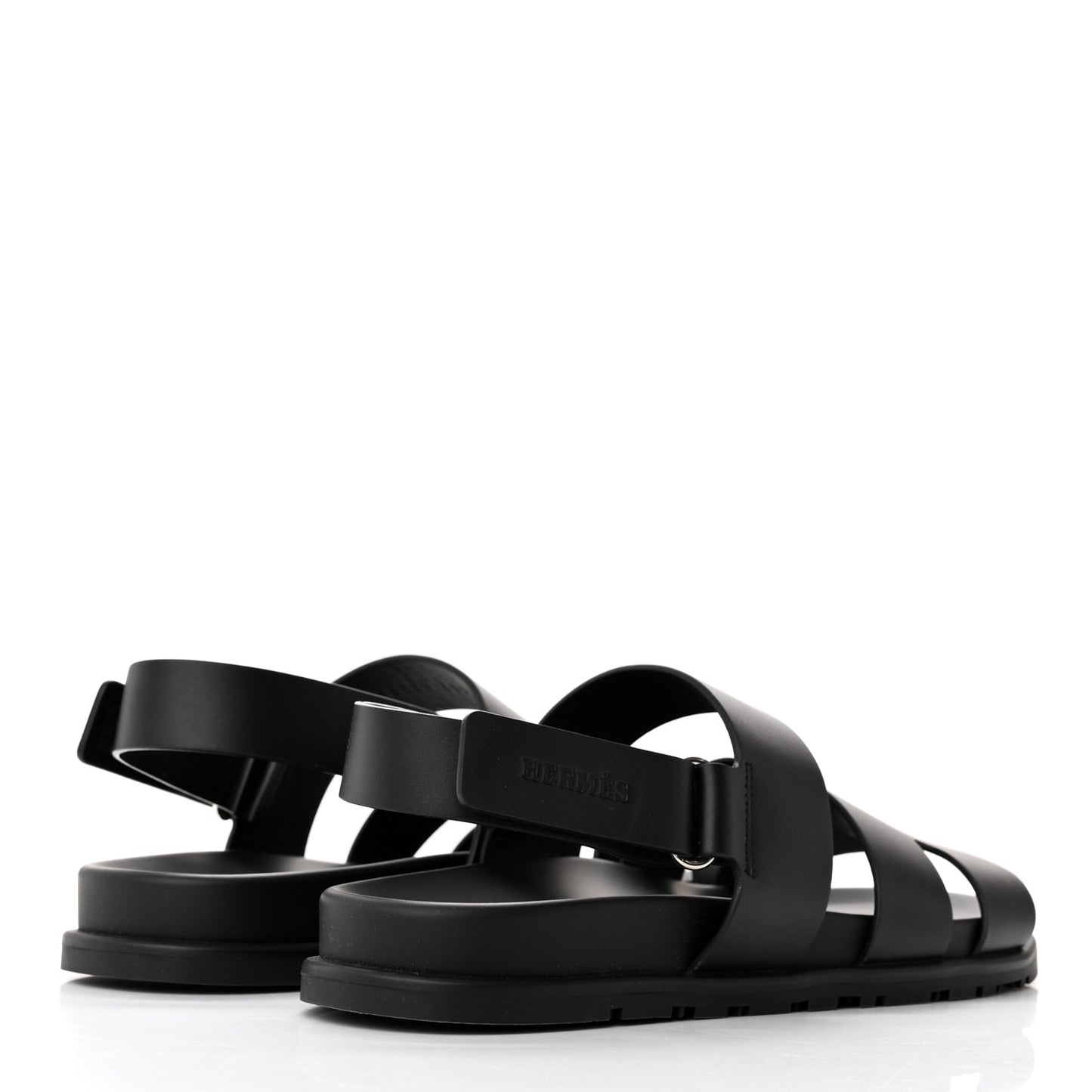 Calfskin Mens Genius Sandals 41.5 Black