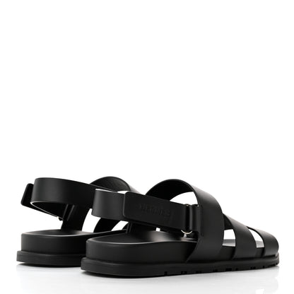 Hermes Calfskin Mens Genius Sandals 41.5 Black 4 of 11