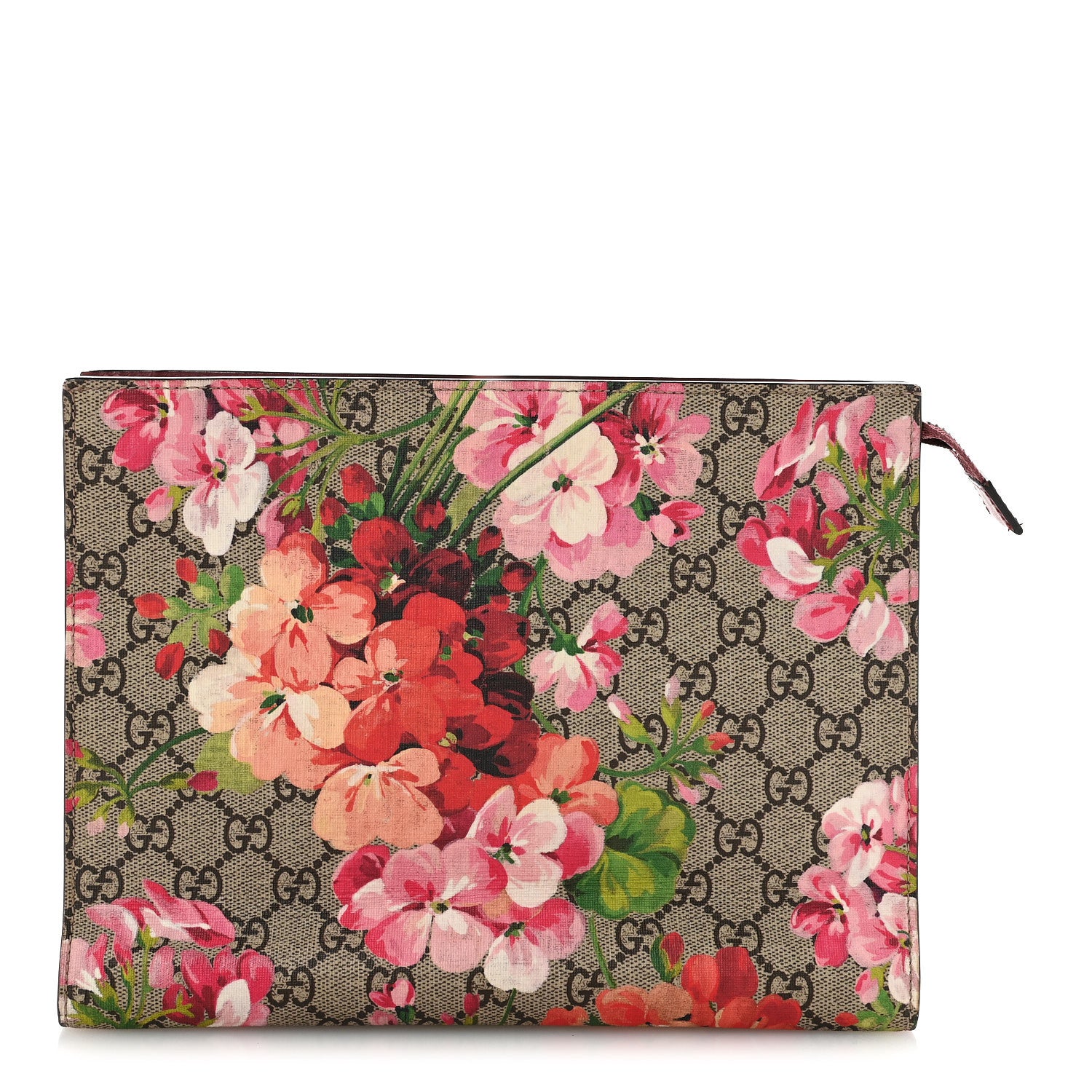 Gucci GG Supreme Monogram Blooms Large Cosmetic Case Beige Multicolor Dry Rose 1 of 9
