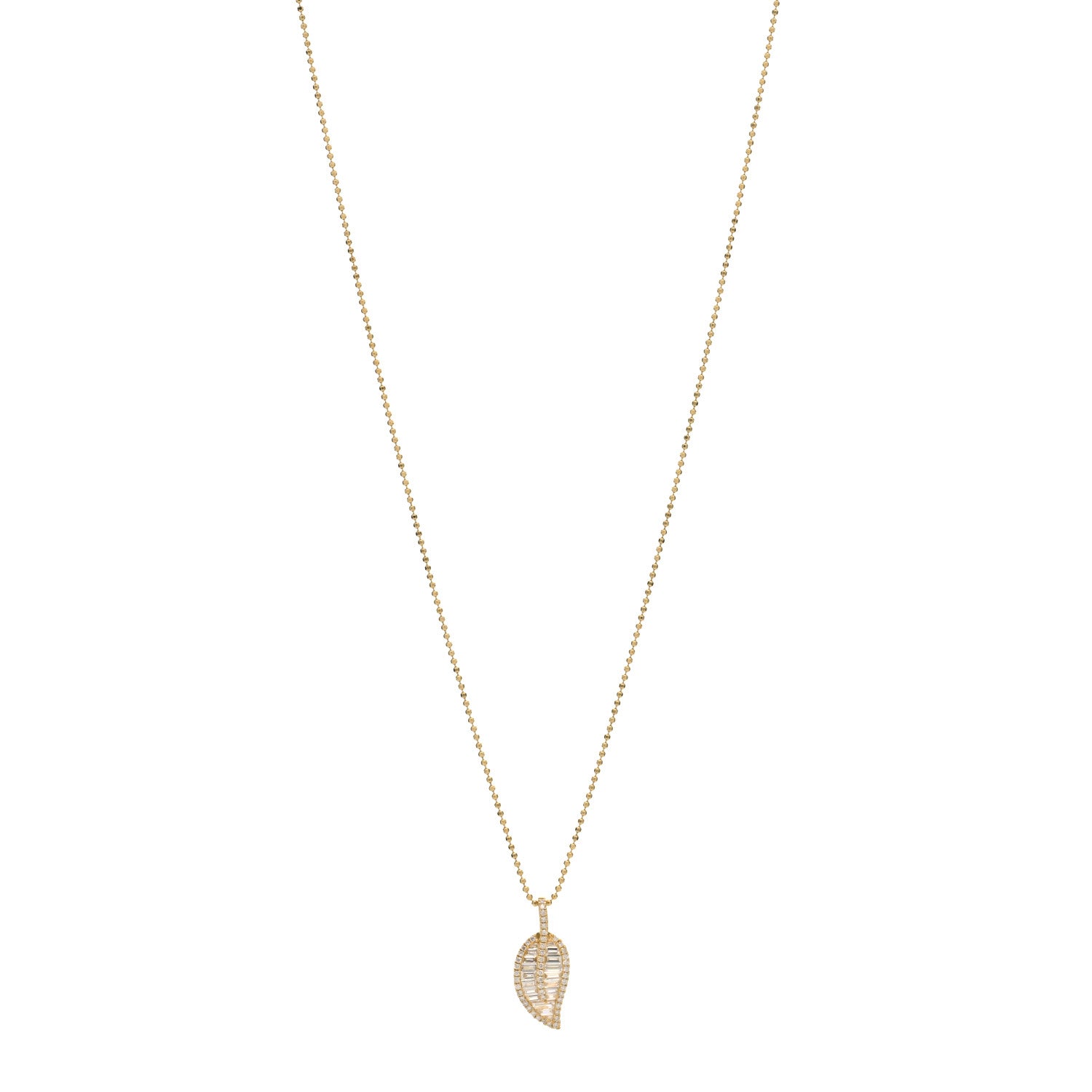 Anita Ko 18K Yellow Gold Diamond Classic Leaf Pendant Necklace 1 of 3