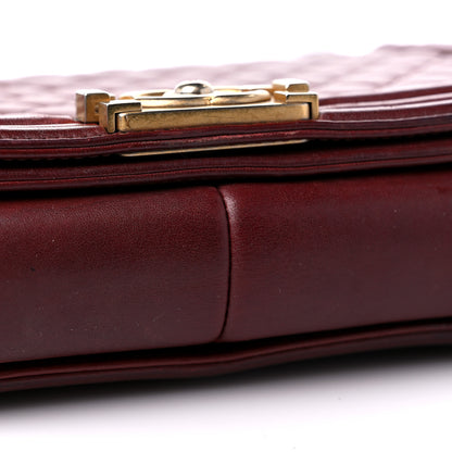 Chanel Lambskin Quilted New Medium Boy Flap Dark Red 17 of 20