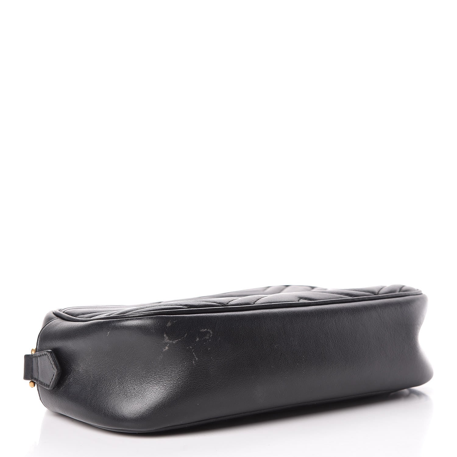 Gucci Calfskin Matelasse Small GG Marmont Chain Shoulder Bag Black 4 of 12