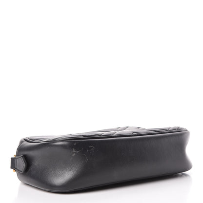 Gucci Calfskin Matelasse Small GG Marmont Chain Shoulder Bag Black 4 of 12