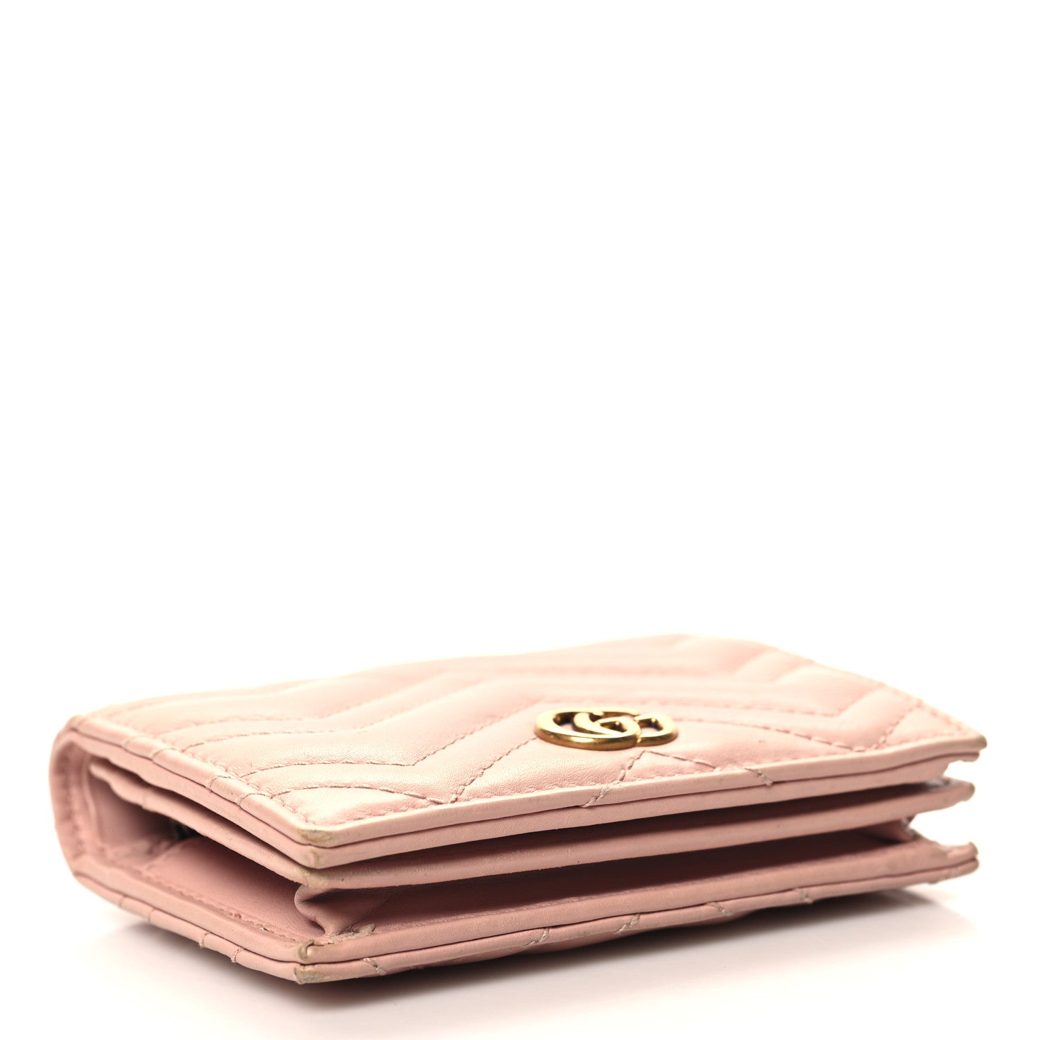 Gucci Calfskin Matelasse GG Marmont Card Case Wallet Perfect Pink 4 of 12
