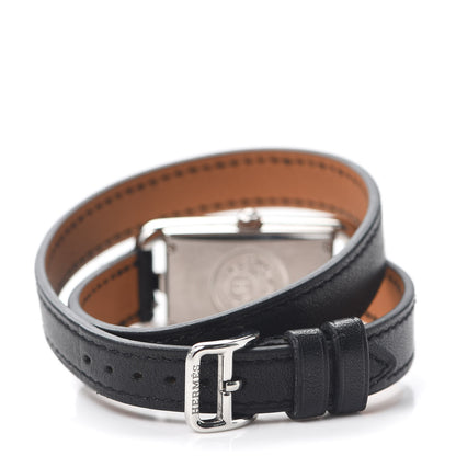 Hermes Stainless Steel Barenia 20mm Nantucket Double Tour Quartz Watch Noir 3 of 6