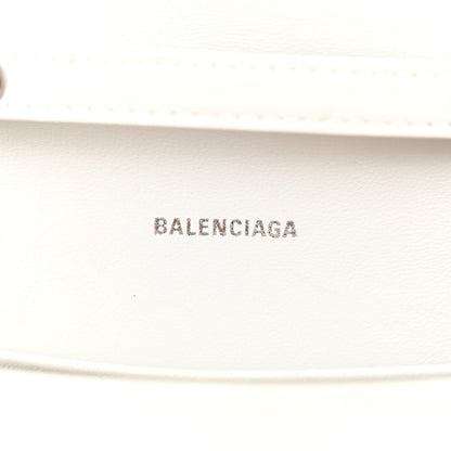Balenciaga Shiny Calfskin Crocodile Embossed Small Hourglass Evening Chain Bag White 6 of 11