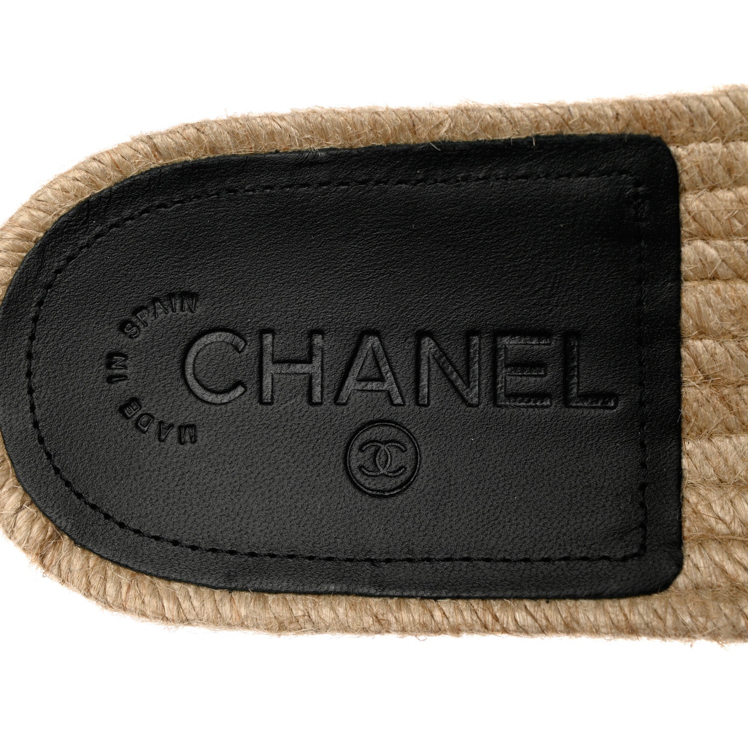 Chanel Patent Calfskin Crystal CC Espadrille Slip On Sandals 39 Black 8 of 11