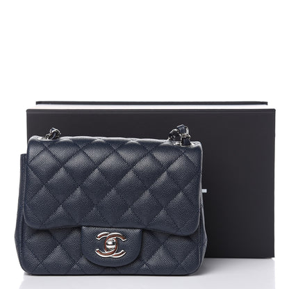 Chanel Caviar Quilted Mini Square Flap Navy 10 of 10