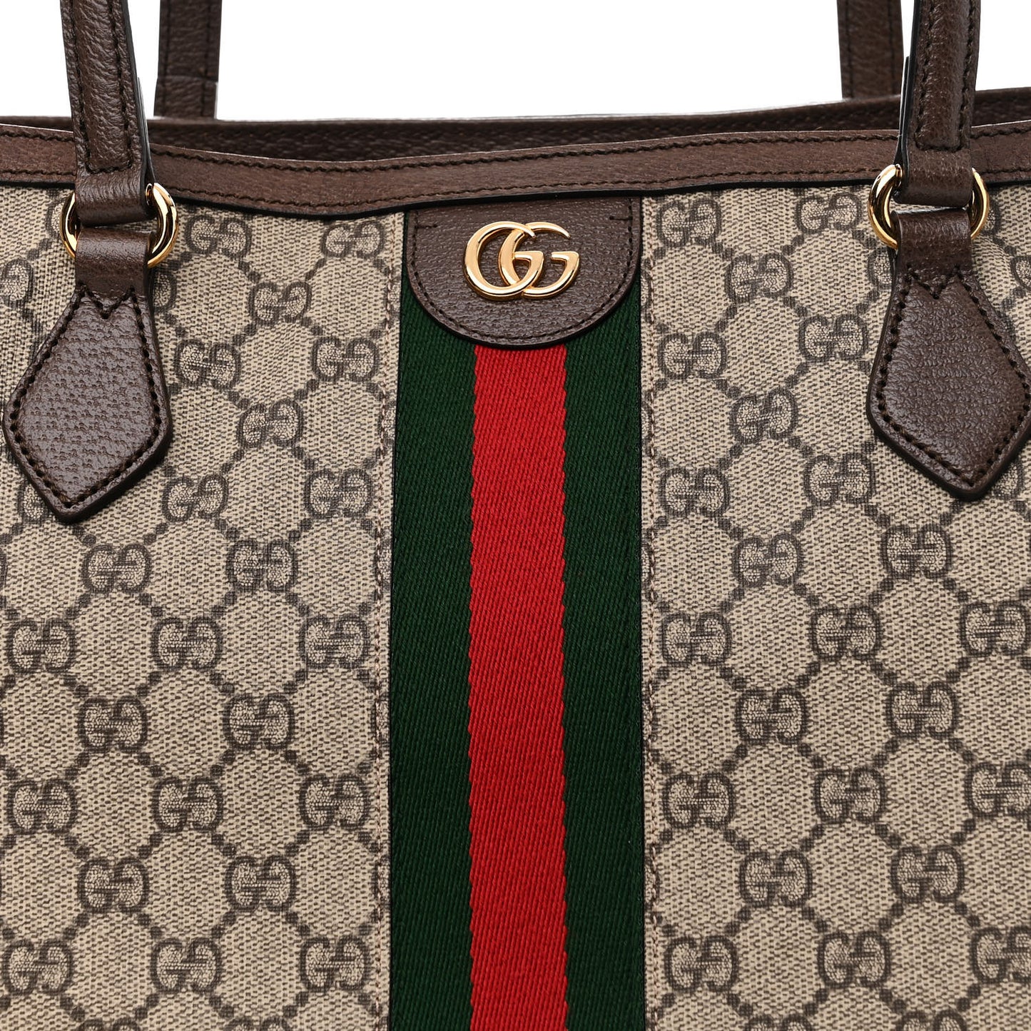 GG Supreme Monogram Medium Ophidia Shopping Tote Brown