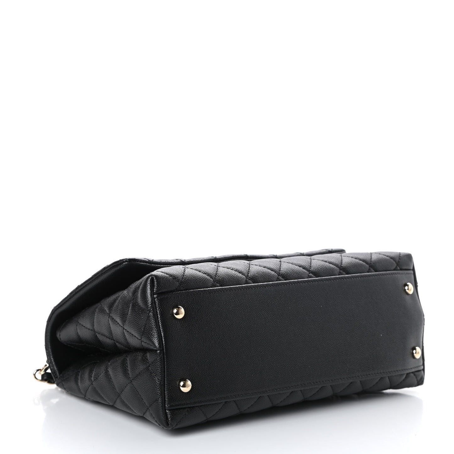 Caviar Quilted Small Coco Handle Flap Black