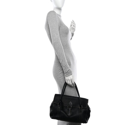 Fendi Cuoio Romano Selleria Medium Linda Satchel Black 2 of 10