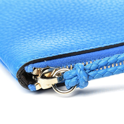 Gucci Pebbled Calfskin Large Bamboo Clutch Blue 7 of 7
