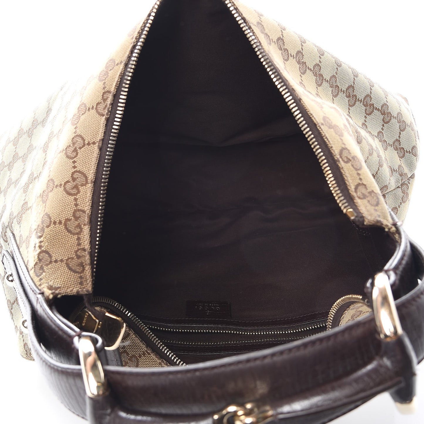Monogram Medium Horsebit Chain Hobo Dark Brown