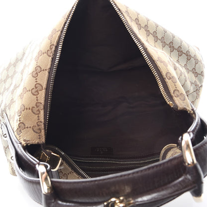 Gucci Monogram Medium Horsebit Chain Hobo Dark Brown 5 of 13