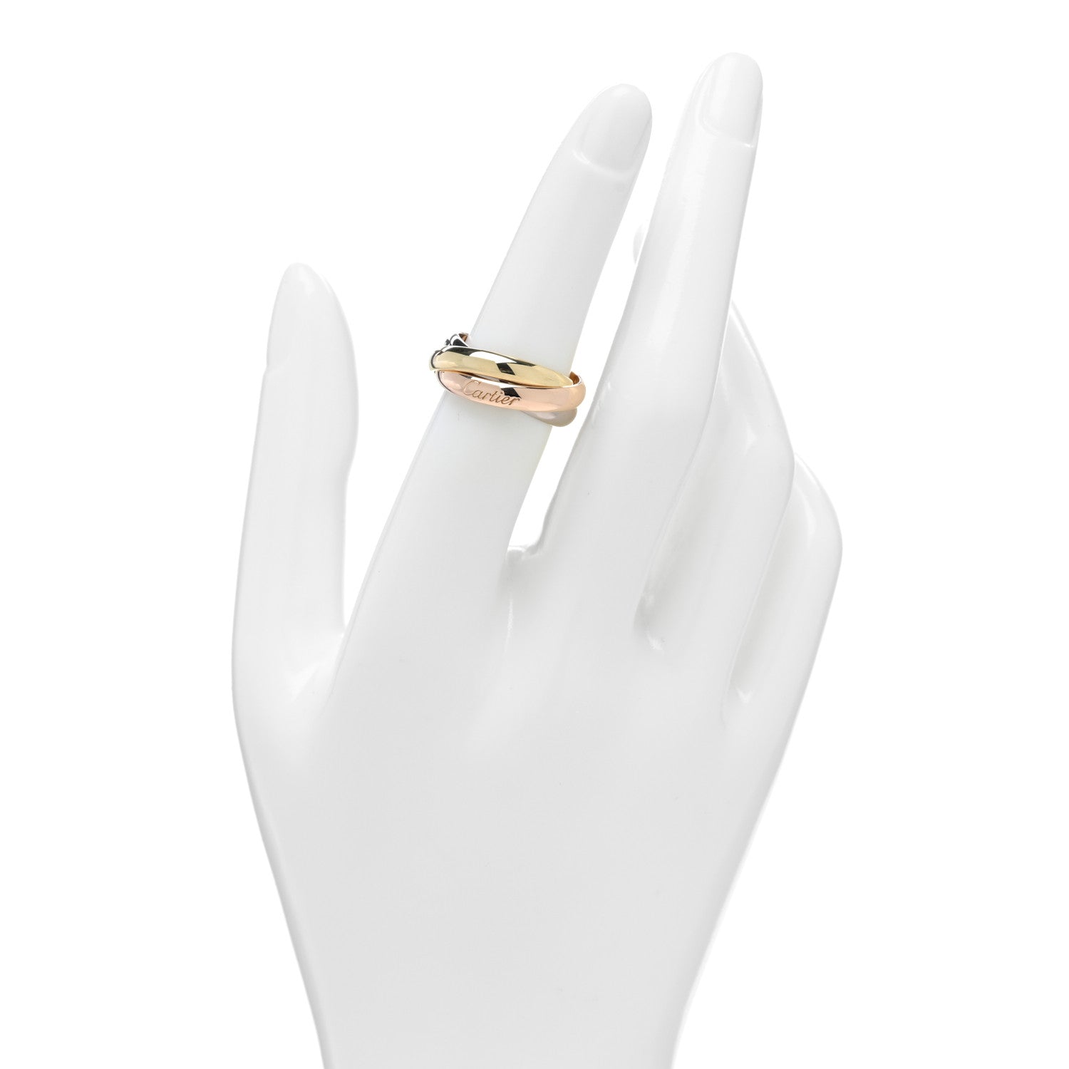 Cartier 18K Pink Yellow White Gold Diamond Trinity Ring 52 6 2 of 5