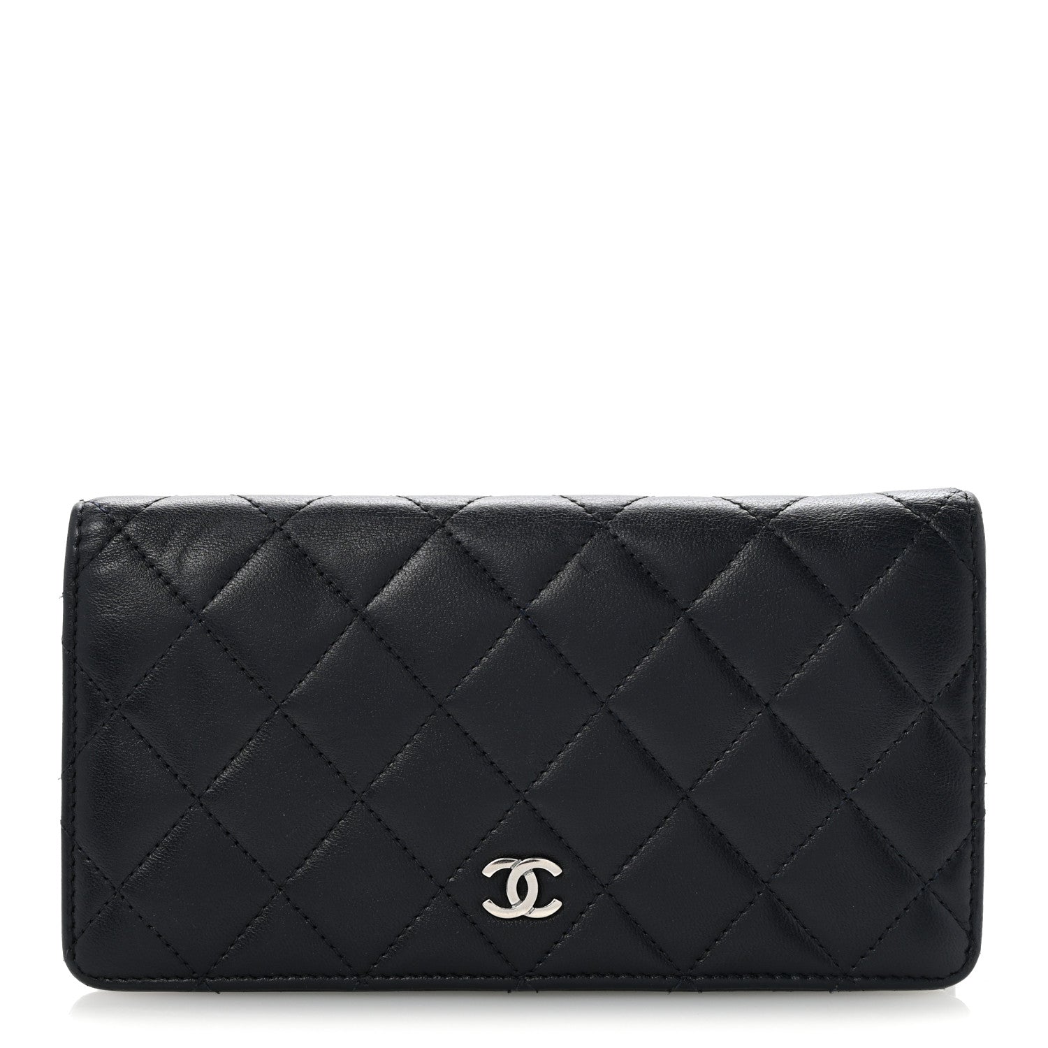 Chanel Lambskin Quilted Yen Wallet Blue 1 of 12
