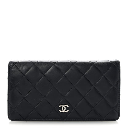 Chanel Lambskin Quilted Yen Wallet Blue 1 of 12