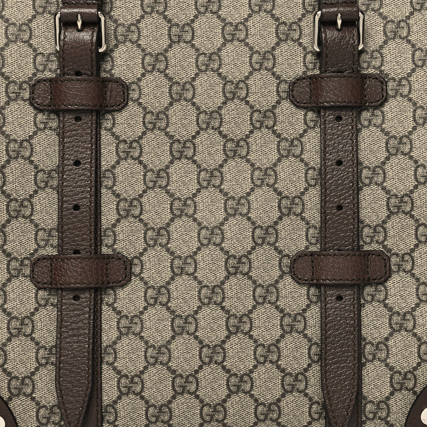 Gucci GG Supreme Monogram Textured Dollar Calfskin Small Detail Tote Beige Ebony New Acero 8 of 10